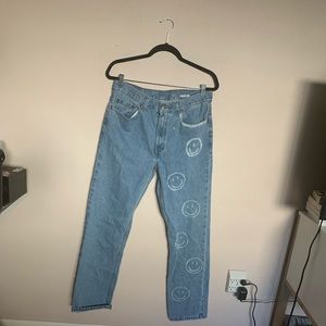 baggy smiley face vintage jeans never worn before